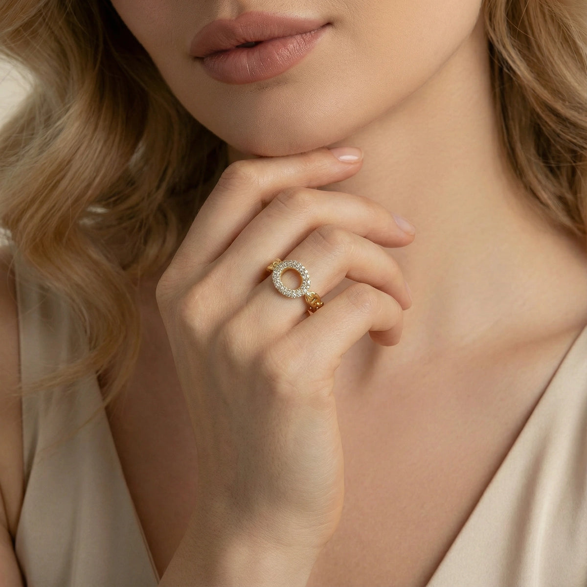 Golden Chain Statement Ring